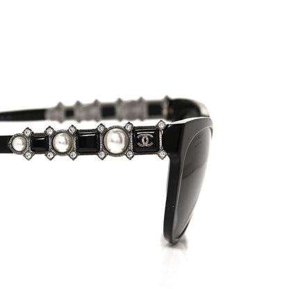 Chanel Crystal Pearl Cat Eye Sunglasses 5336-H-B Black 7 of 9