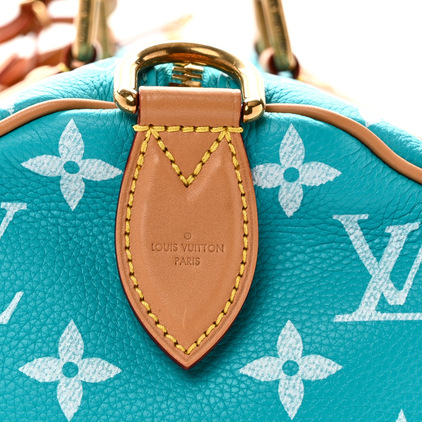 Calfskin Monogram Speedy P9 Bandouliere 40 Turquoise
