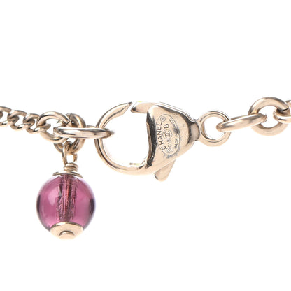 Chanel Crystal CC Necklace Pink Gold 4 of 4