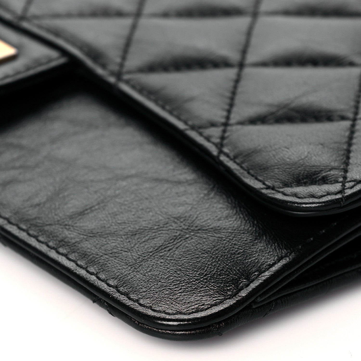 Chanel Aged Calfskin Quilted 2.55 Reissue Pouch With Chain Handle Black 10 of 11