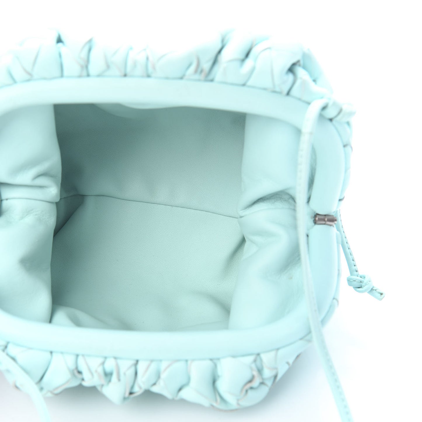Nappa Intrecciato The Mini Pouch Topazio Silver