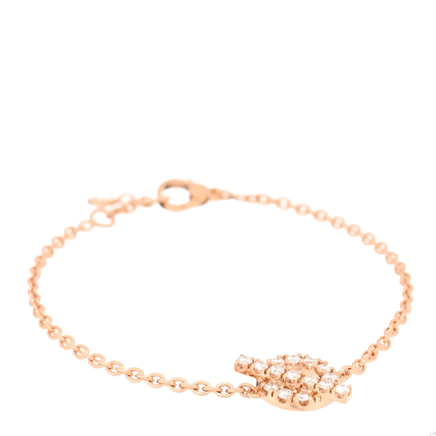 Hermes 18K Rose Gold Diamond Finesse Bracelet SH 1 of 4
