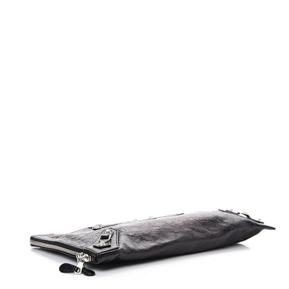 Balenciaga Agneau Giant 12 Silver Hardware Pouch Clutch Black 3 of 6
