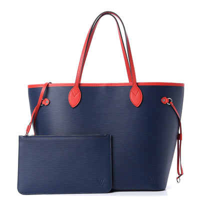 Louis Vuitton Epi Neverfull MM Indigo Coquelicot 1 of 10