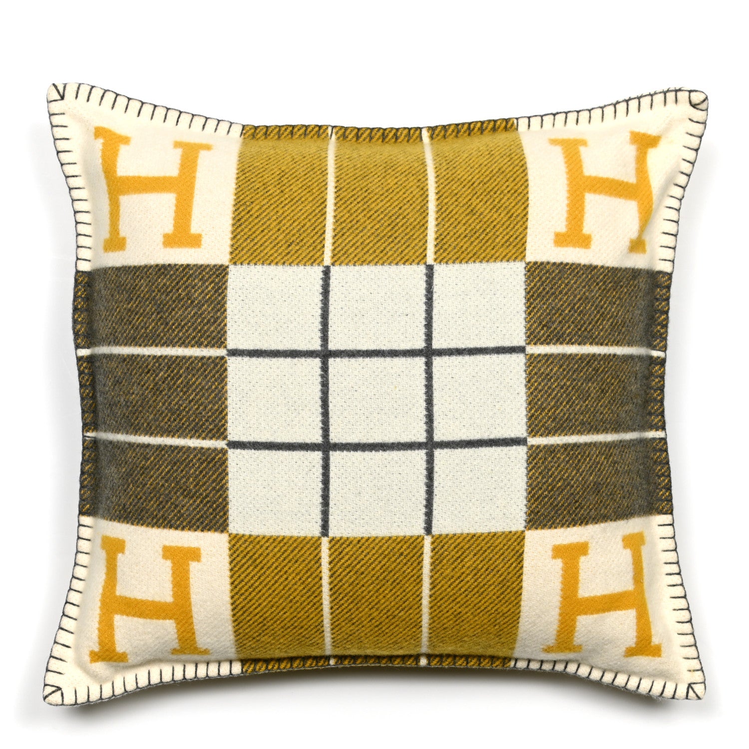 Hermes Wool Cashmere Avalon III Pillow PM Gris Soleil 1 of 3