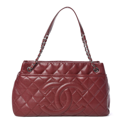 Chanel Caviar Quilted Timeless CC Soft Tote Dark Red 1 of 9