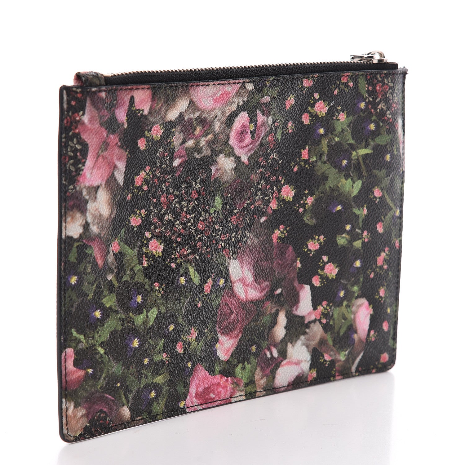 Givenchy Coated Canvas Roses Camouflage Print Zip Pouch Black 3 of 6