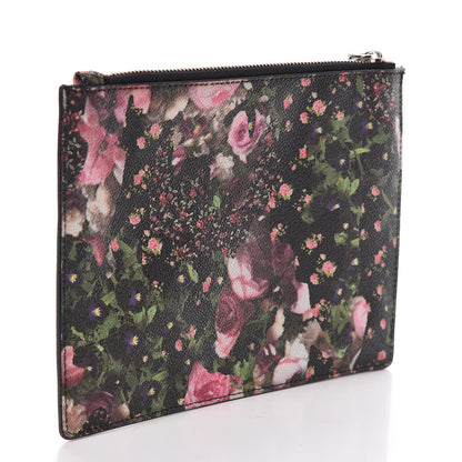 Givenchy Coated Canvas Roses Camouflage Print Zip Pouch Black 3 of 6