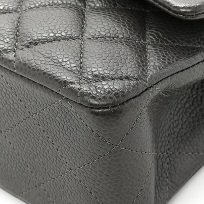Chanel Caviar Quilted Medium Double Flap Dark Grey 11 of 16