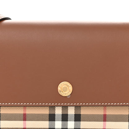 Burberry Calfskin Vintage Check Wallet With Detachable Strap Archive Beige Tan 7 of 14