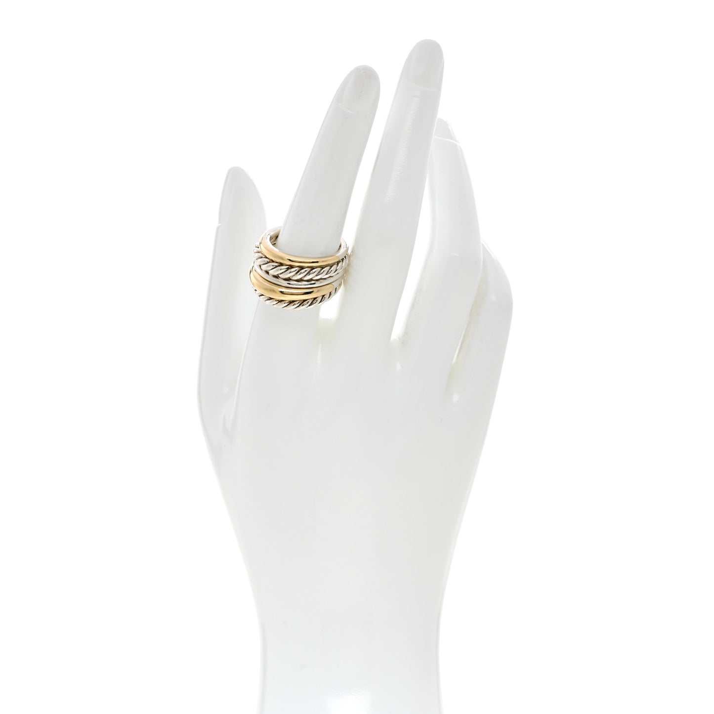Sterling Silver 18K Yellow Gold Wide Pure Form Ring 54 7