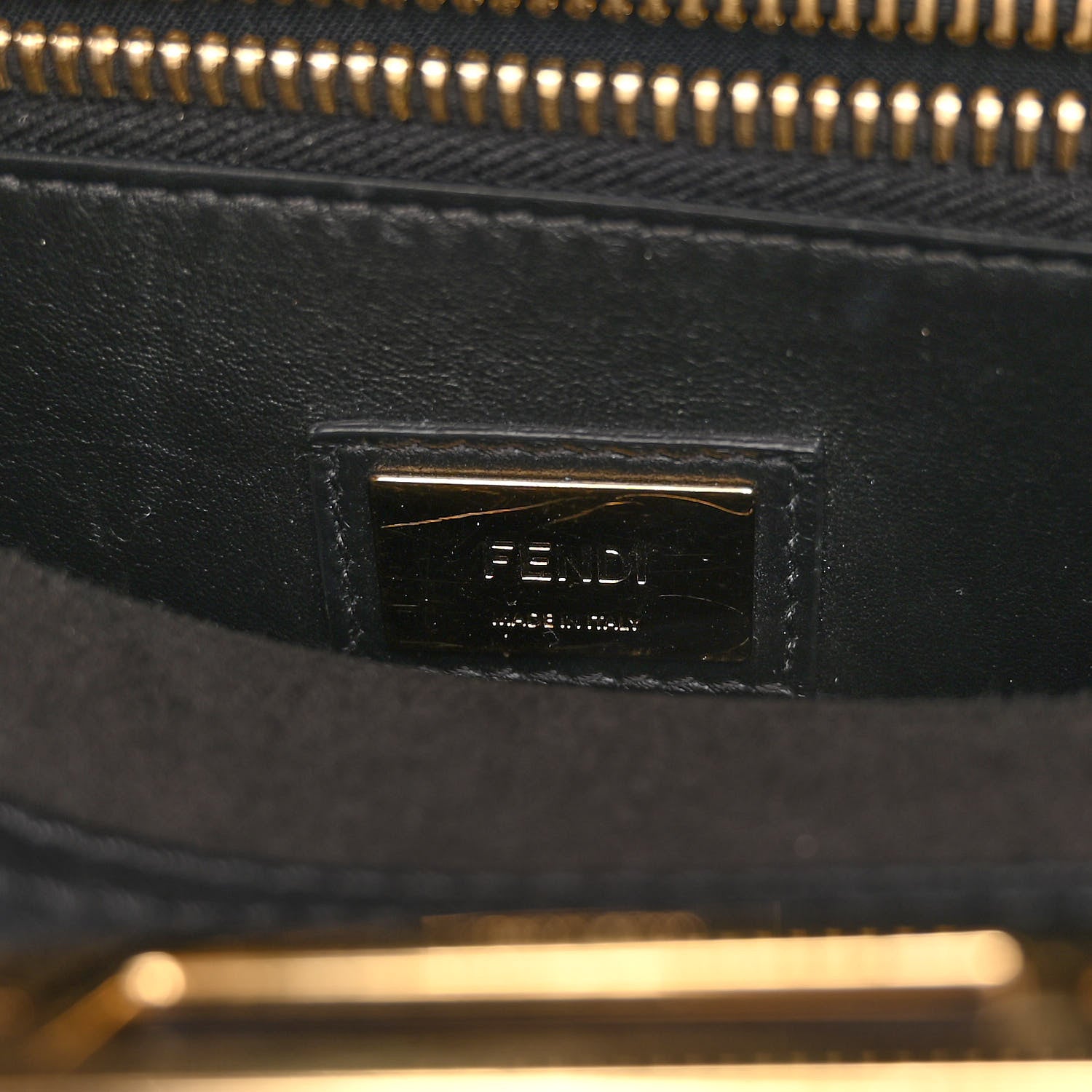 Fendi Vitello Seta Shiny Nappa Medium Peekaboo Iconic Satchel Black 7 of 10