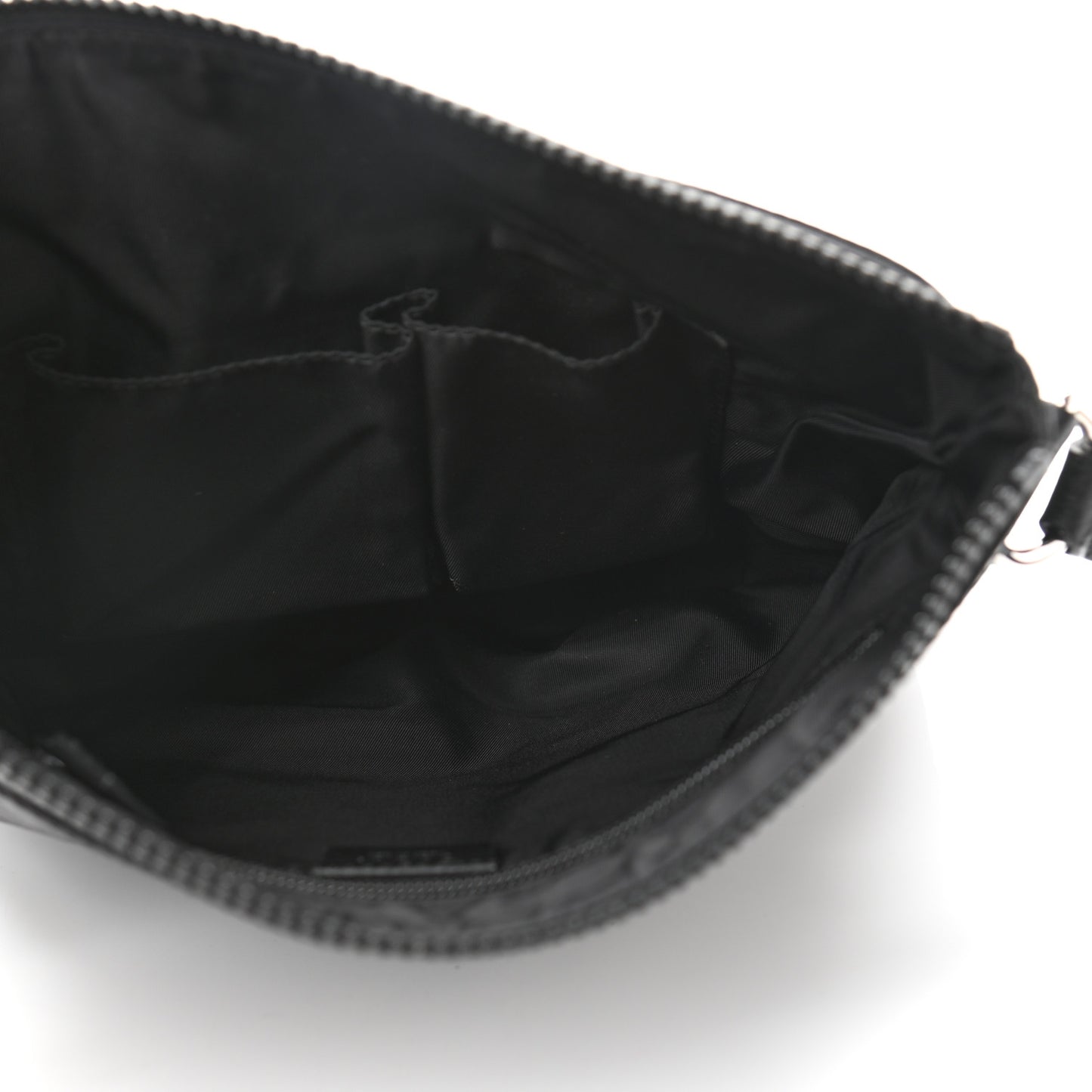Nylon Monogram Dollar Calfskin Flat Messenger Bag Black