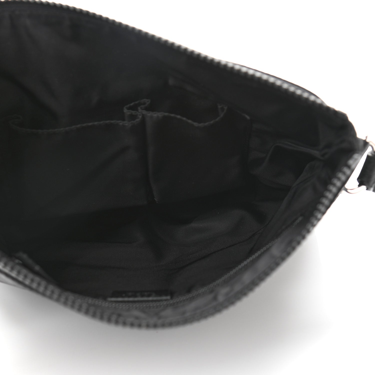 Gucci Nylon Monogram Dollar Calfskin Flat Messenger Bag Black 5 of 10