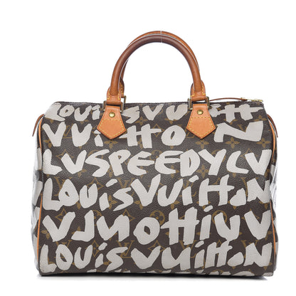 Louis Vuitton Monogram Graffiti Speedy 30 Silver 1 of 12