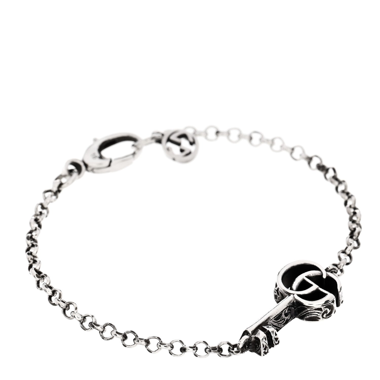 Gucci Sterling Silver Double G Key Bracelet 1 of 3