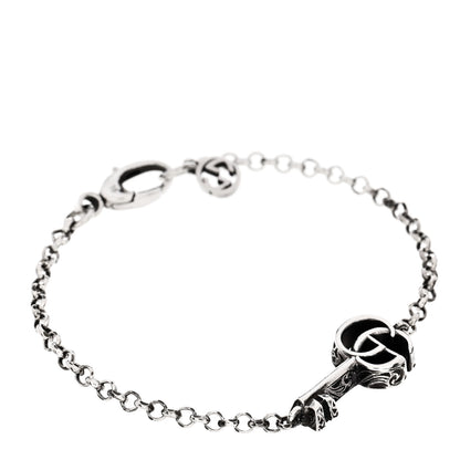 Gucci Sterling Silver Double G Key Bracelet 1 of 3