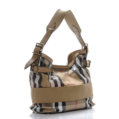 Burberry Canvas House Check Small Parsons Hobo Dark Stone 3 of 11