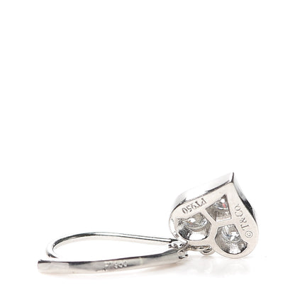 Tiffany Platinum Diamond Heart Drop Earrings 5 of 6