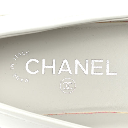 Chanel Shiny Lambskin Quilted CC Turnlock Loafers 40 White 7 of 12