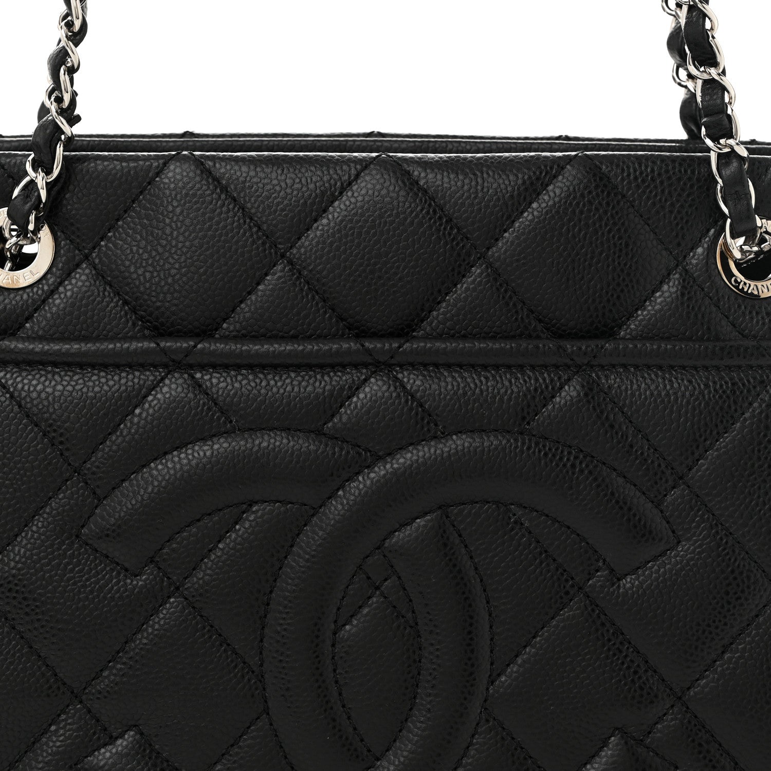 Chanel Caviar Quilted CC Timeless Soft Tote Black 8 of 10