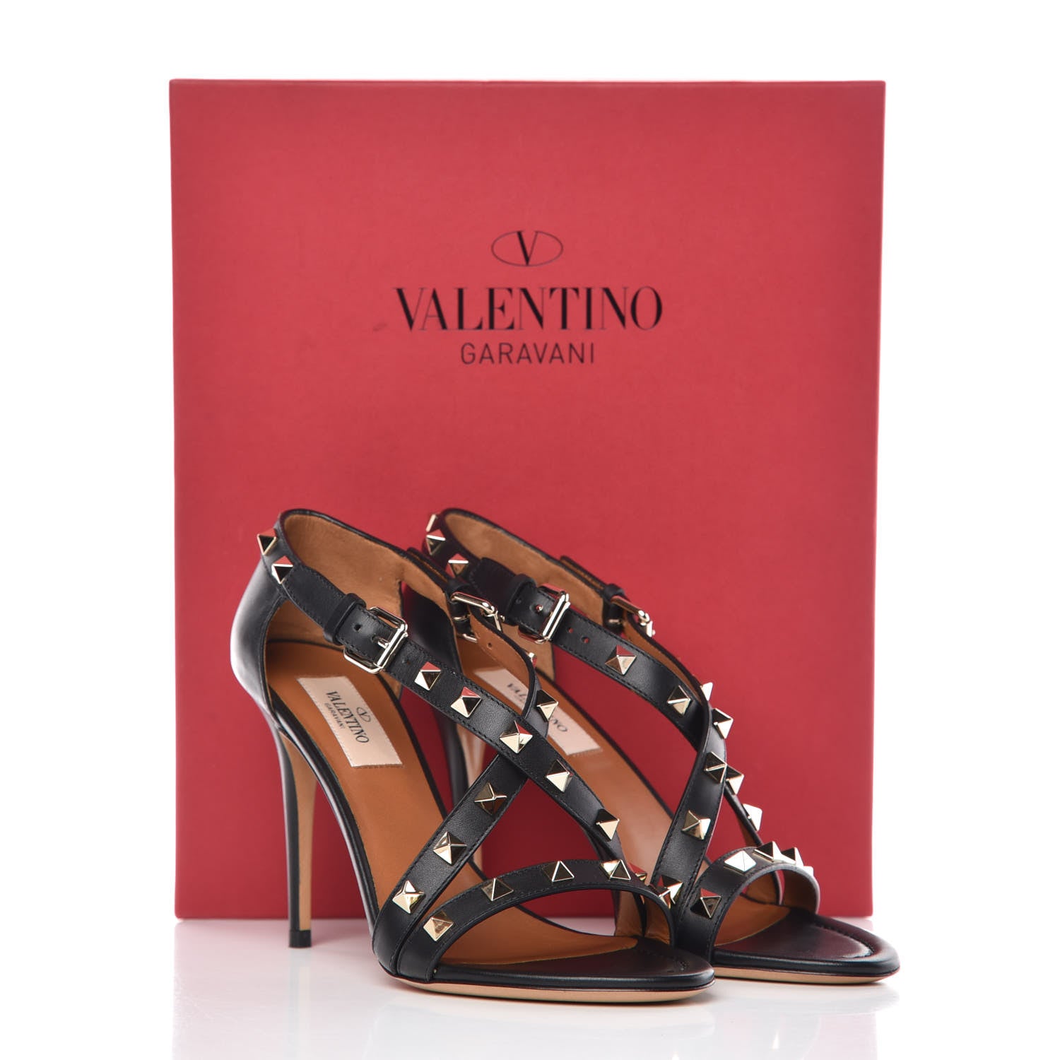 Valentino Garavani Nappa Rockstud Crisscross 105mm Sandals 36 Black 9 of 9