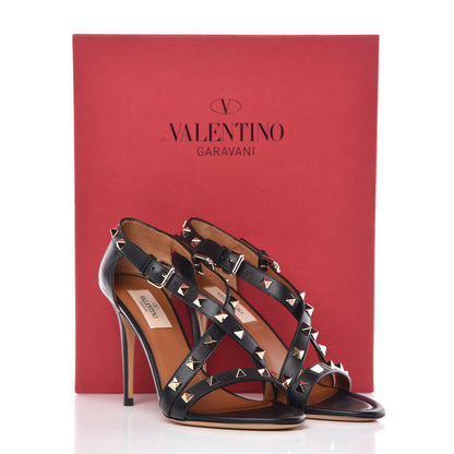 Valentino Garavani Nappa Rockstud Crisscross 105mm Sandals 36 Black 9 of 9