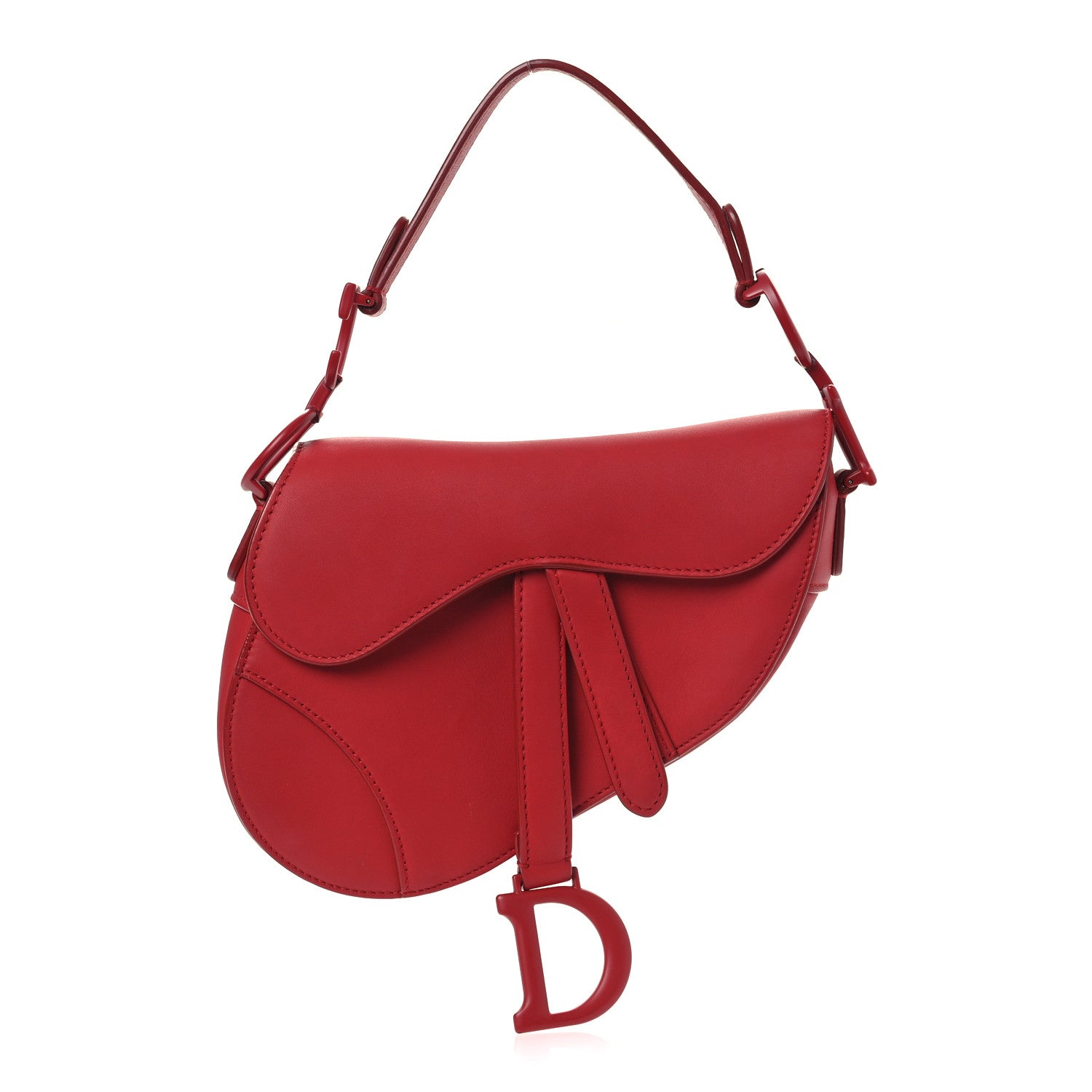 Christian Dior Ultra Matte Calfskin Mini Saddle Bag Red 1 of 13