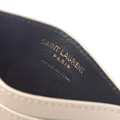 Saint Laurent Grain De Poudre Matelasse Chevron Card Case Crema Soft 5 of 5