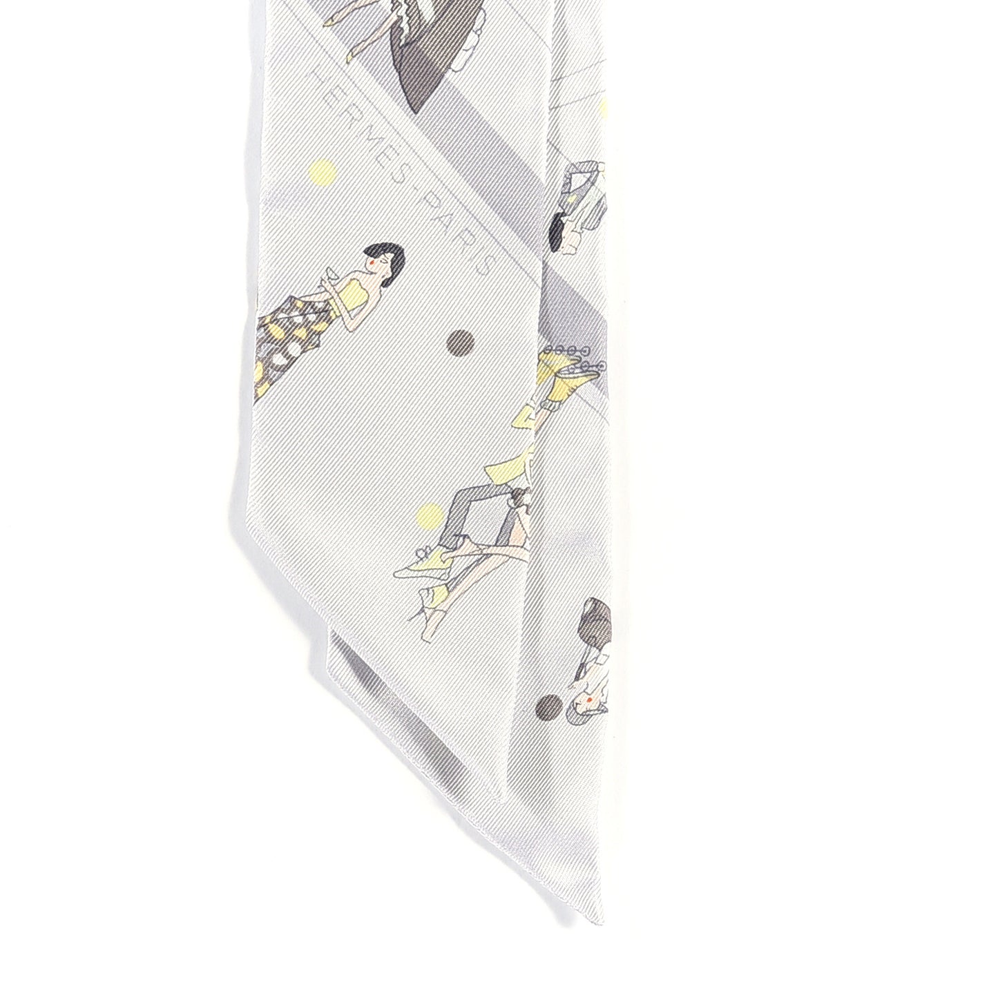 Silk Ex-Libris Les Parisiennes Twilly Gris Perle Jaune