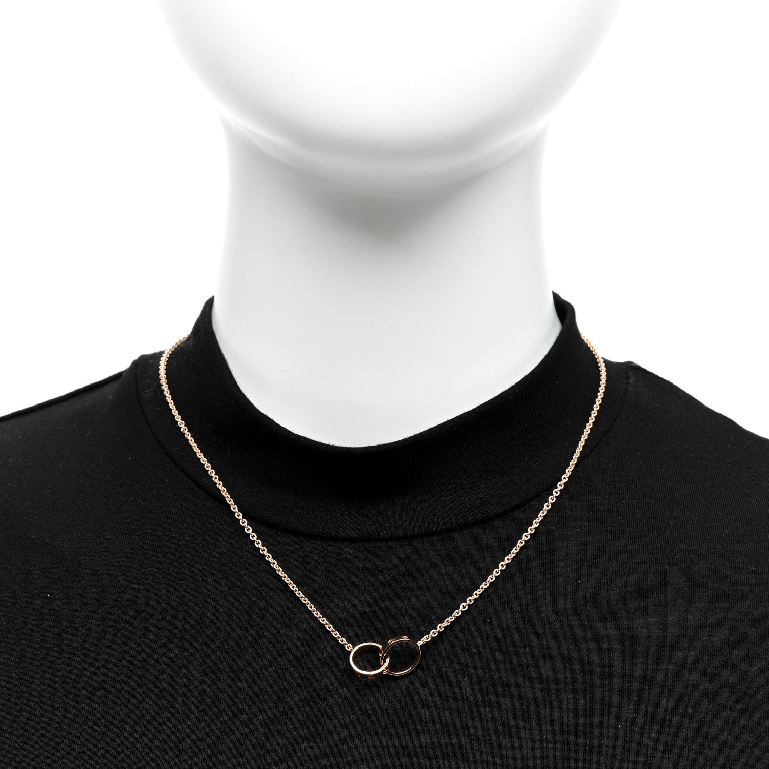 Cartier 18K Pink Gold Interlocking LOVE Necklace 2 of 4