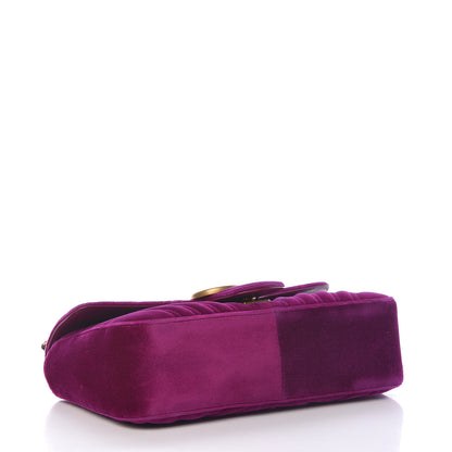 Gucci Velvet Matelasse Small GG Marmont Shoulder Bag Fuchsia Violet Cyclamen 4 of 18