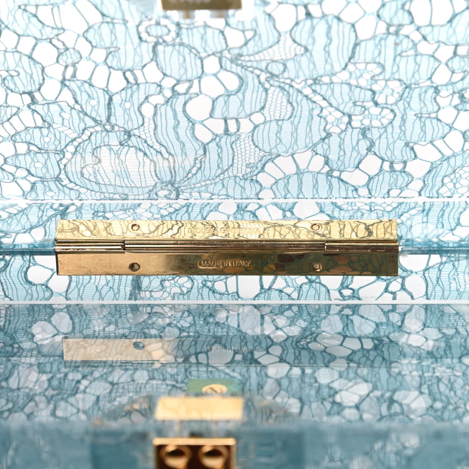 Dolce & Gabbana Plexiglass Dolce Box Clutch Blue 8 of 9
