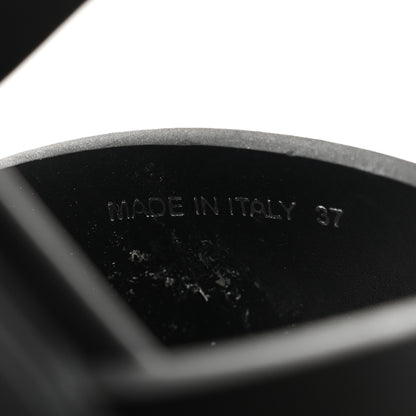 Prada Foam Rubber Metal Triangle Logo Monolith 55mm Soft Cage Sandals 37 Black 8 of 10