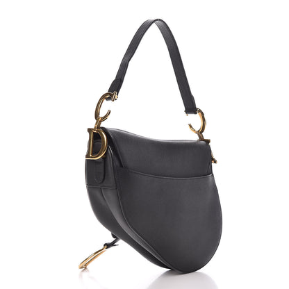 Christian Dior Grained Calfskin Saddle Bag Black 3 of 12