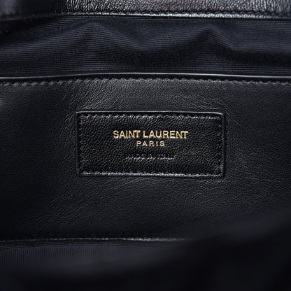 Saint Laurent Velvet Matelasse Chevron Medium Monogram Chain Bag Black 6 of 9