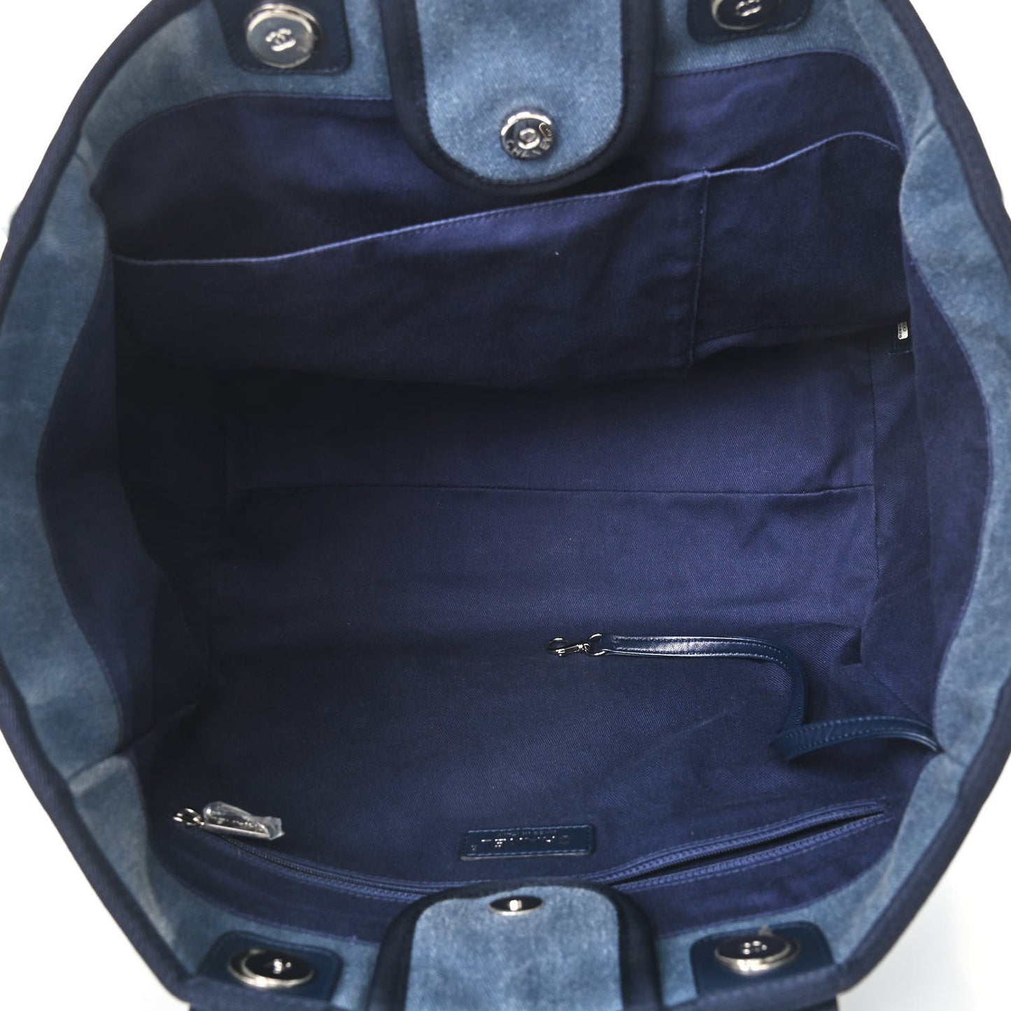 Canvas Sequin Medium Deauville Tote Navy