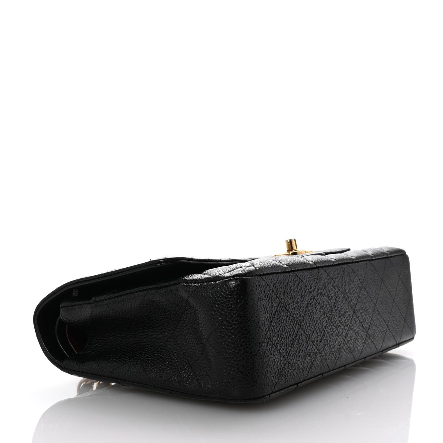 Caviar Quilted Medium Double Flap Black