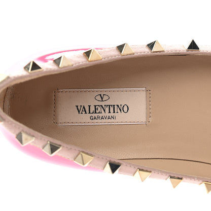Valentino Garavani Patent Nappa Rockstud Ballerina Flats 37 Fuxia Fluo Poudre 8 of 9