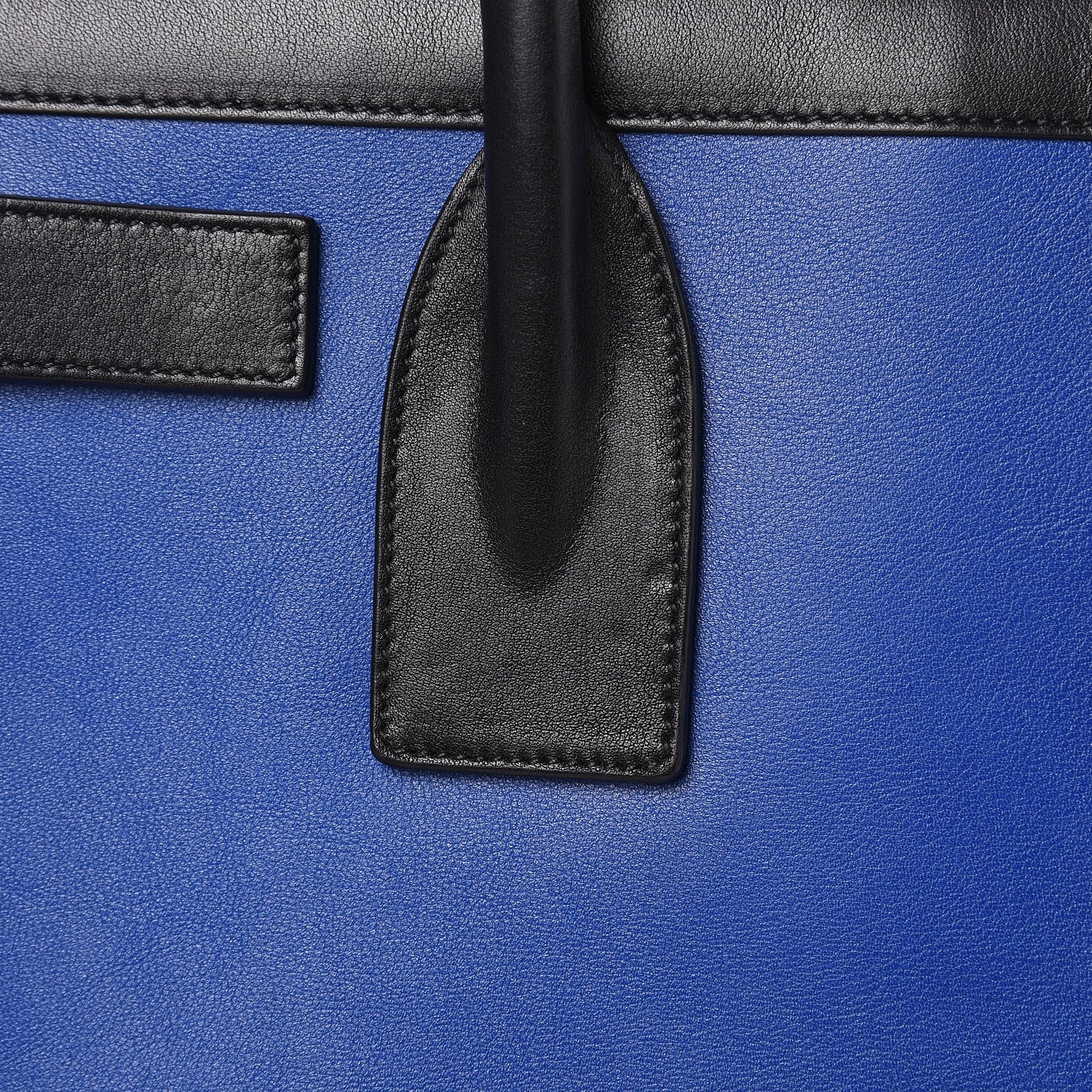 Saint Laurent Calfskin Bi-Color Small Sac De Jour Royal Blue Black 10 of 13