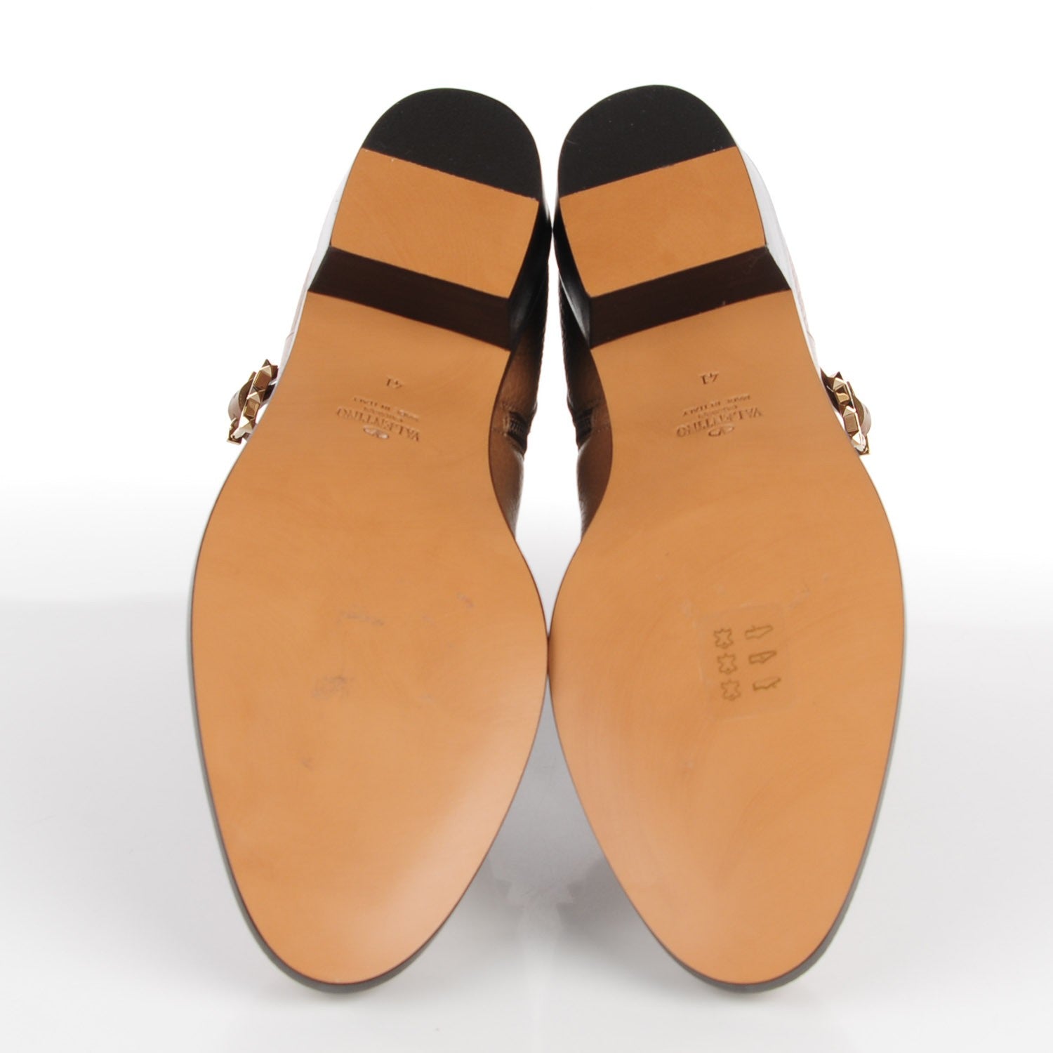Valentino Garavani Grained Calfskin Rockstud Single Buckle 35mm Cowboy Ankle Boots 41 Nocciola 5 of 7