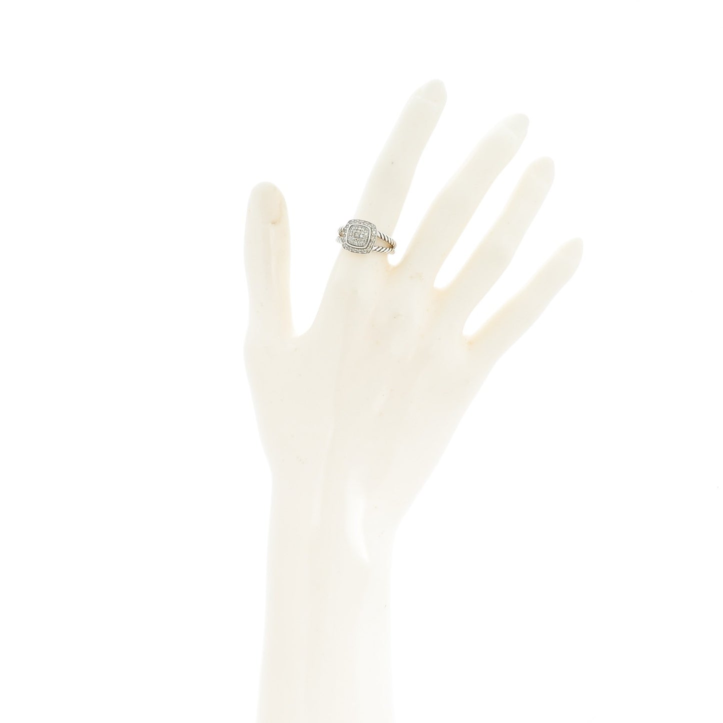 Sterling Silver Diamond 7mm Petite Albion Pave Ring 52 6