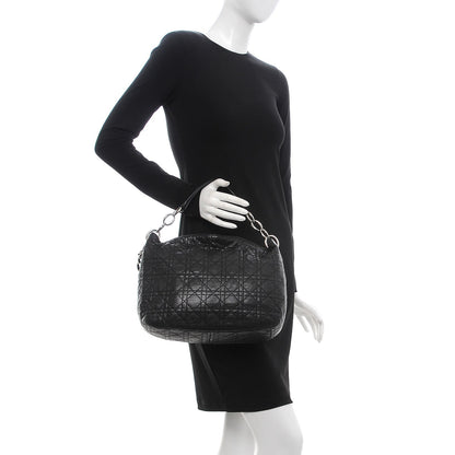Christian Dior Lambskin Cannage Small Dior Soft Hobo Black 2 of 16