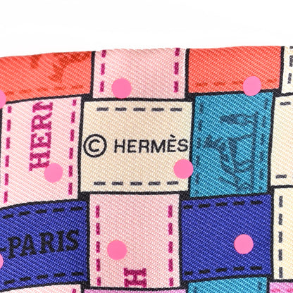 Hermes Silk Bolduc Au Carre Twilly Corail Jaune Multicolor 3 of 4