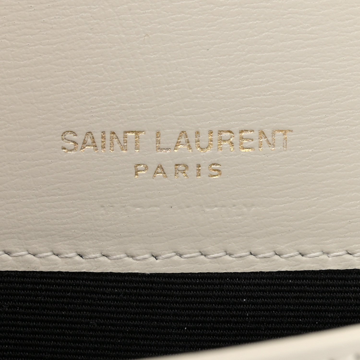 Saint Laurent Grained Calfskin Monogram Phone Holder Crossbody Crema Soft 6 of 10