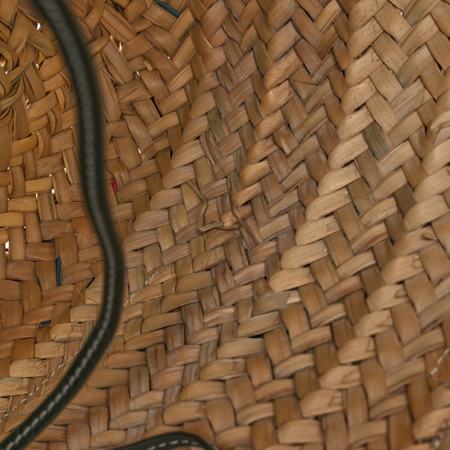 Raffia Basket Tote Bag Natural Multicolor
