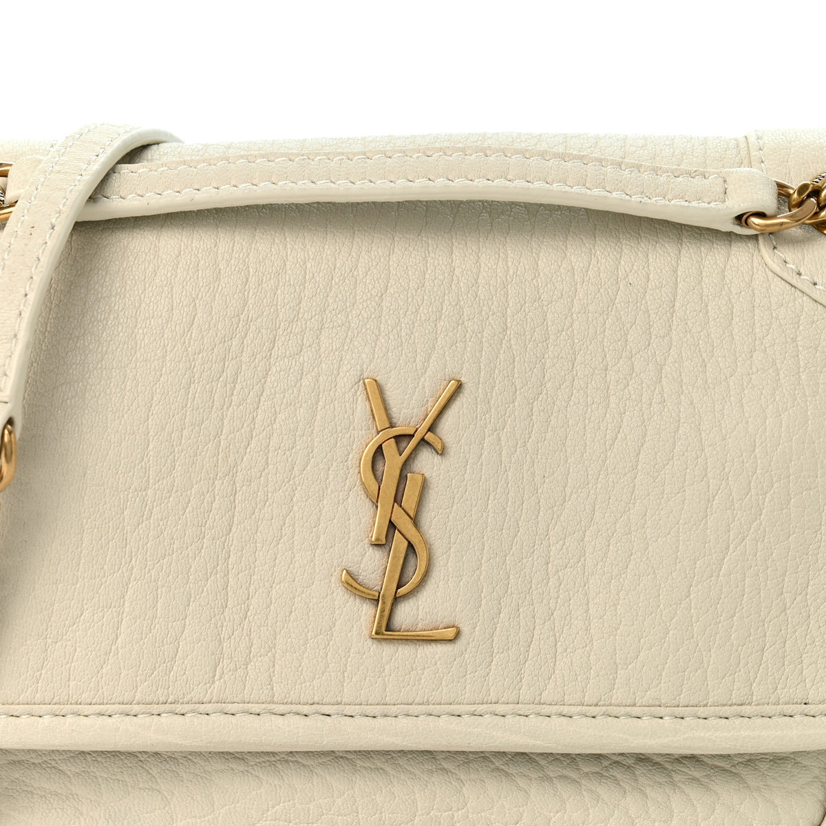 Saint Laurent Grained Lambskin Monogram Mini Niki Chain Satchel Crema Soft 8 of 10