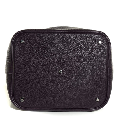 Hermes Taurillon Clemence Picotin Lock GM Raisin 6 of 15