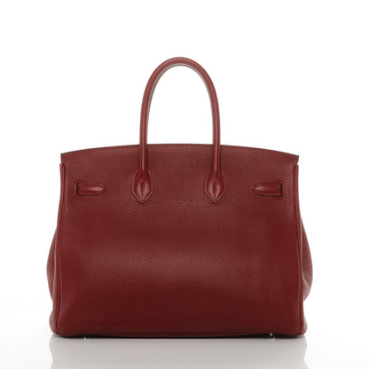 Hermes Taurillon Clemence Birkin 35 Rouge H 4 of 29