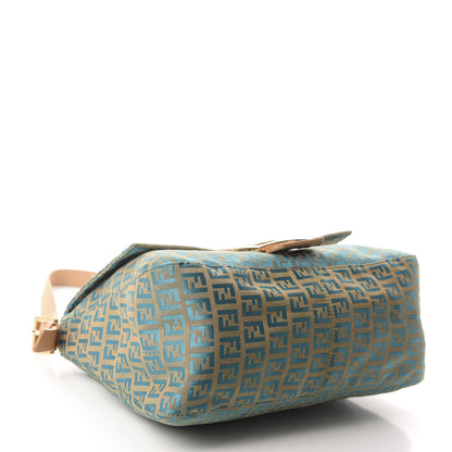 Fendi Zucchino Mama Baguette Turquoise Beige 4 of 18